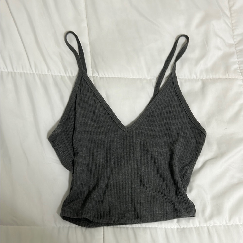 Tilly's Black and Gray Fitted Crop Camisoles - Picture 3 of 3